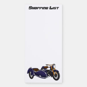 Sidecar purple motorcycle illustration magnetic notepad