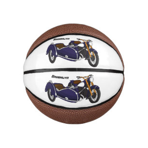 Sidecar purple motorcycle illustration mini basketball