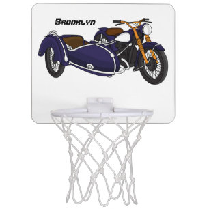 Sidecar purple motorcycle illustration mini basketball hoop