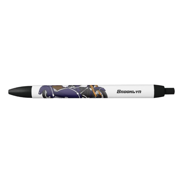 Sidecar purple motorcycle illustration pen (Front)