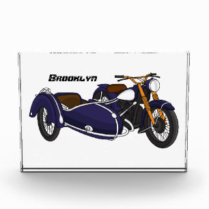 Sidecar purple motorcycle illustration photo block
