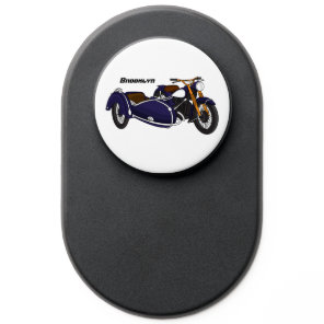 Sidecar purple motorcycle illustration PopSocket