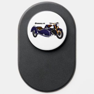 Sidecar purple motorcycle illustration PopSocket