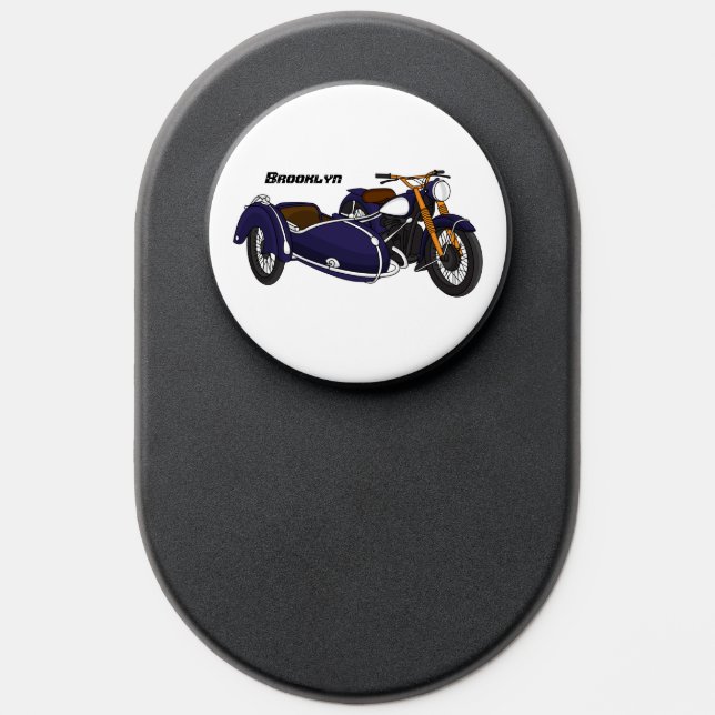 Sidecar purple motorcycle illustration PopSocket (Popsocket)