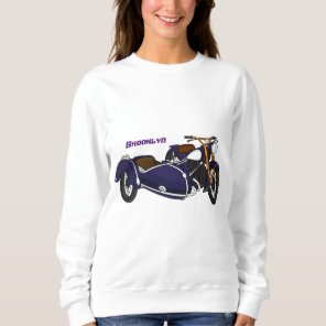 Sidecar purple motorcycle illustration sweatshirt