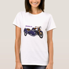 Sidecar purple motorcycle illustration T-Shirt