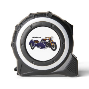 Sidecar purple motorcycle illustration tape measure