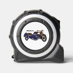 Sidecar purple motorcycle illustration tape measure