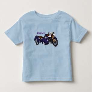 Sidecar purple motorcycle illustration toddler t-shirt