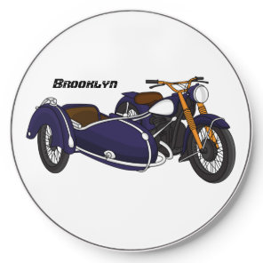 Sidecar purple motorcycle illustration wireless charger