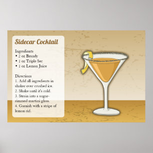 Sidecar Recipe Poster