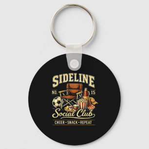 Sideline Social Club Cheer Snack Repeat Soccer Mom Keychain