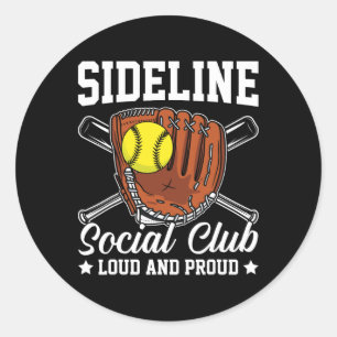 Sideline Social Club Loud And Proud Retro Mom Moth Classic Round Sticker