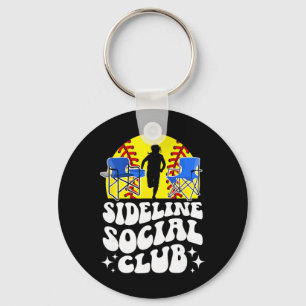 Sideline Social Club Softll Mom Of A Softll Player Keychain