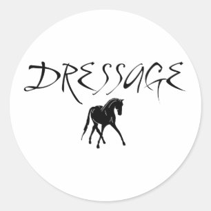 Sidepass Horse With Dressage Text Classic Round Sticker