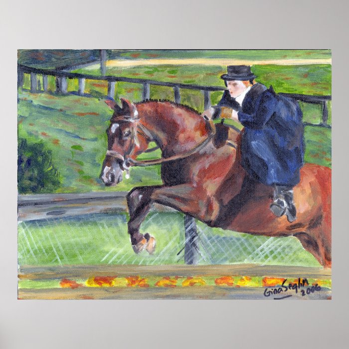 Sidesaddle Horse Show Portrait Print