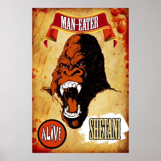 Sideshow Art - Shetani the Man- Eating Gorilla Poster (Front)