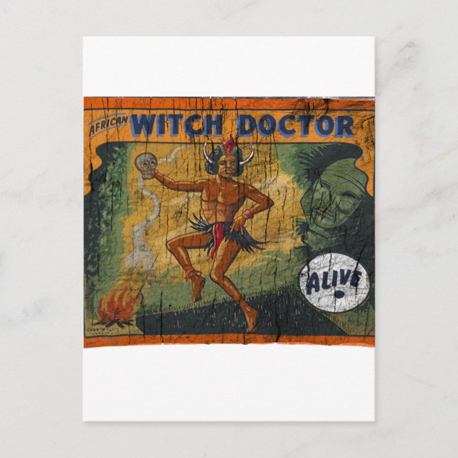 Sideshow Banner Witch Doctor Postcard (Front)