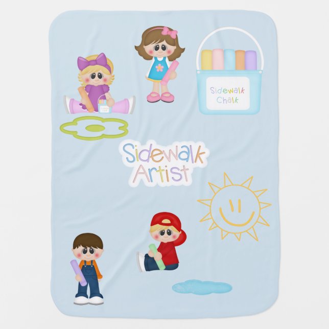 Sidewalk artist swaddle blanket (Front)