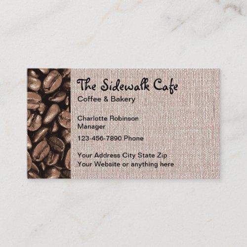 Sidewalk Cafe Coffee Shop Business Card