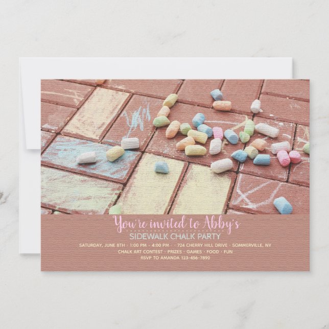 Sidewalk Chalk Invitation (Front)