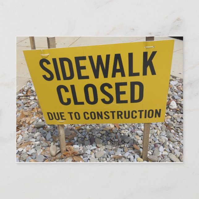 Sidewalk Closed Postcard (Front)