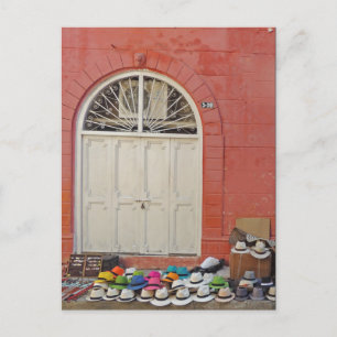 Sidewalk Hat Store - Cartagena Colombia Postcard