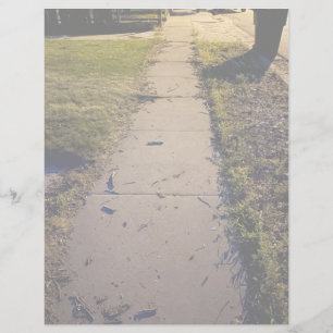 Sidewalk Path Faded Photo Letterhead