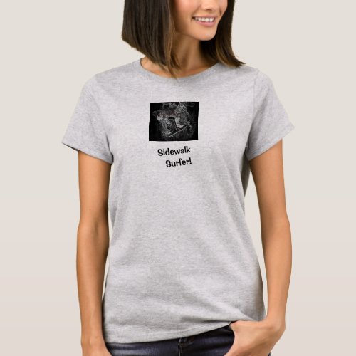 Sidewalk Surfer Pro Image Gray Skater T_Shirt