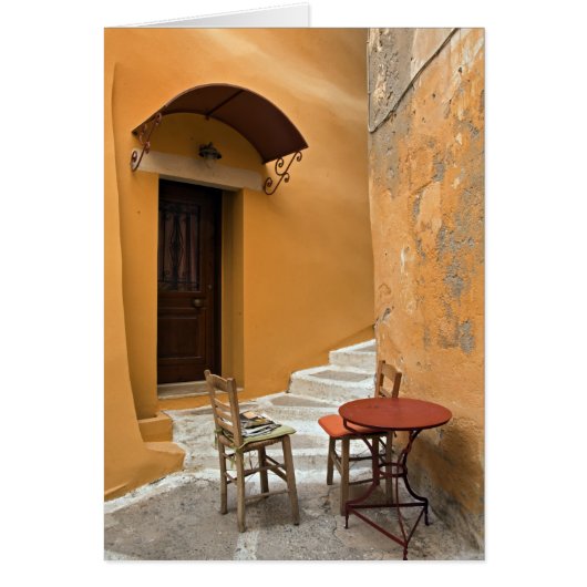 Sidewalk table setting, Chania, Crete, Greece Cards (Front)