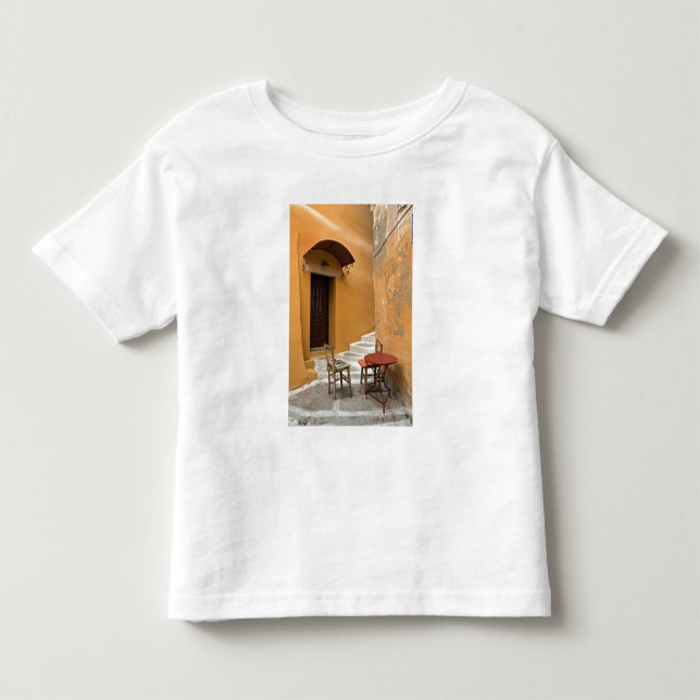 Sidewalk table setting, Chania, Crete, Greece Toddler T-shirt (Front)
