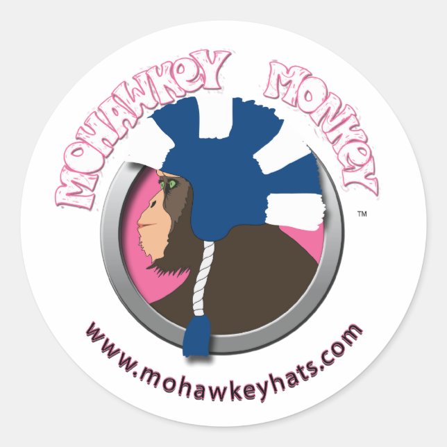 Sideways Mohawkey Monkey sticker (Front)