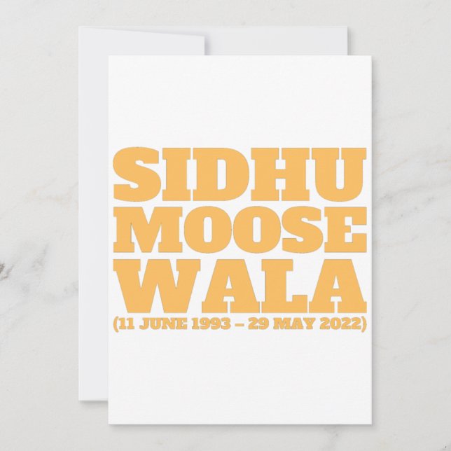 Sidhu Moose Wala 1993-2022  Invitation (Front)