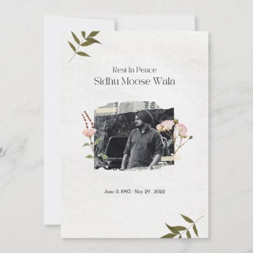 Sidhu moose wala rip  invitation