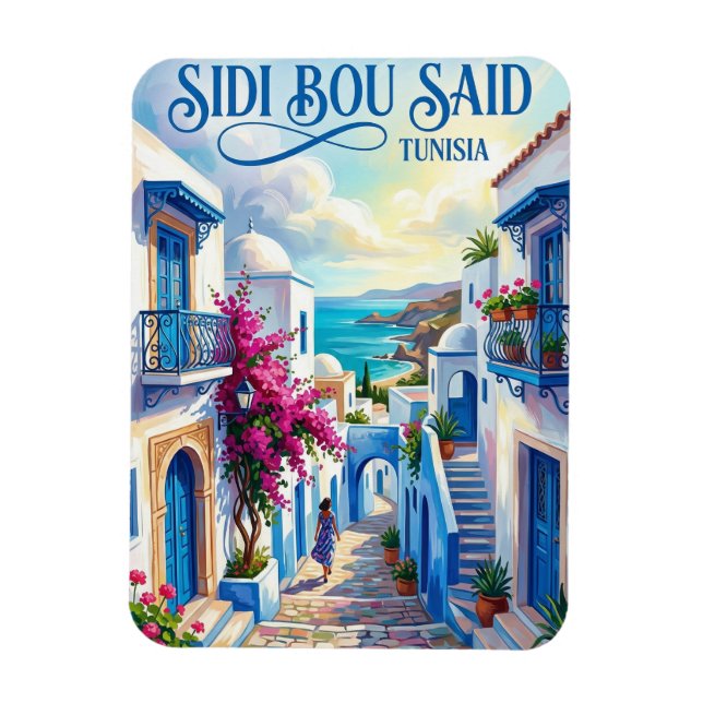 Sidi Bou Said Tunisia Magnet (Vertical)