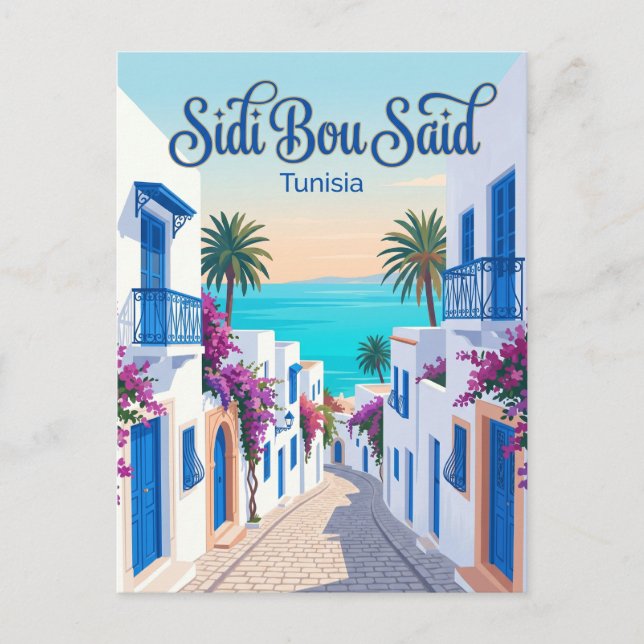 Sidi Bou Said Tunisia Postcard (Front)