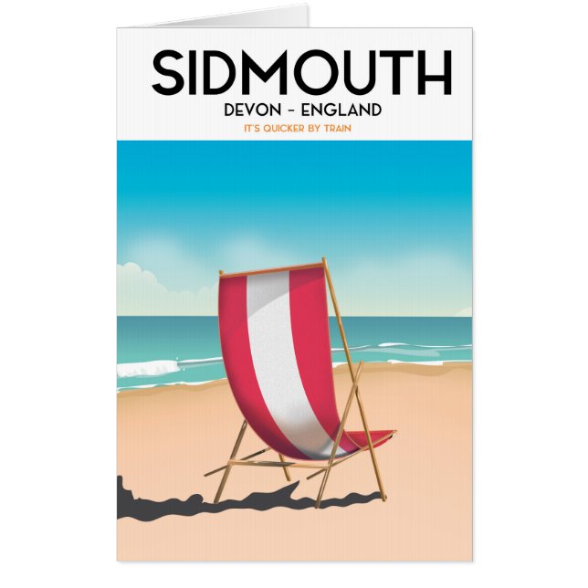 Sidmouth, devon, vintage travel poster card (Front)