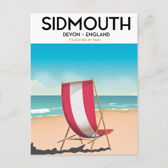 Sidmouth, devon, vintage travel poster postcard (Front)