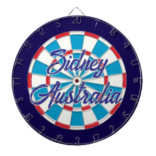 Sidney Australia text template Blue Red White  Dart Board