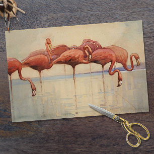 Sidney Long's Flamingos 1917 Tissue Paper
