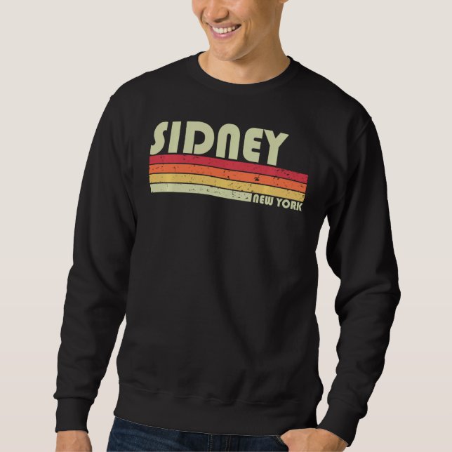 Sidney Ny New York Funny City Home Roots  Retro 70 Sweatshirt (Front)