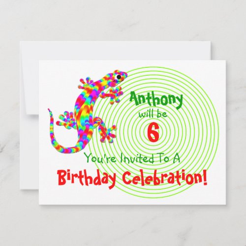 Sidney Salamander Birthday Party Invitation