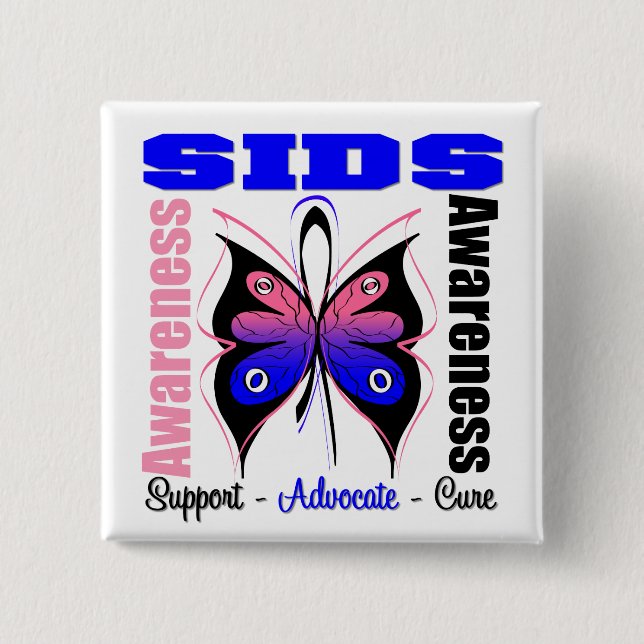 SIDS Awareness Butterfly Pinback Button (Front)