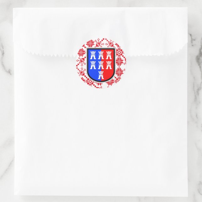 Siebenbürgen red based  classic round sticker (Bag)