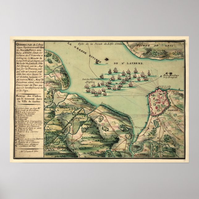 Siege of Quebec Map Poster (Front)