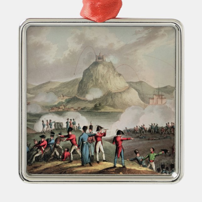 Siege of San Sebastian,  engraved by Thomas Metal Ornament (Front)