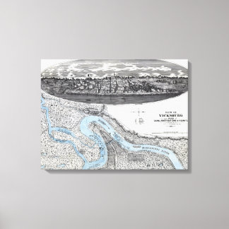 Siege of Vicksburg - Civil War Panoramic Map 2 Canvas Print