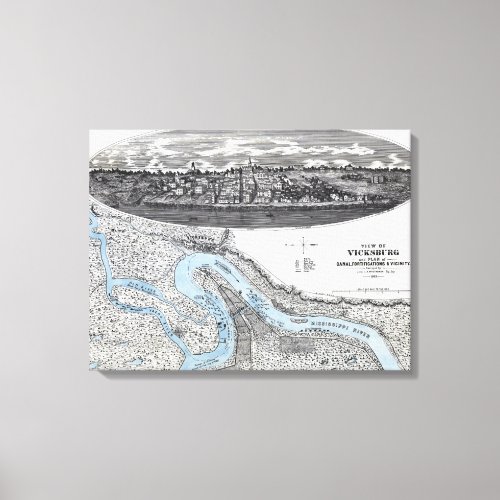Siege of Vicksburg _ Civil War Panoramic Map 2 Canvas Print