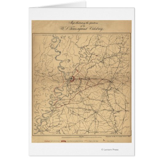 Siege of Vicksburg - Civil War Panoramic Map 2 Cards (Front)
