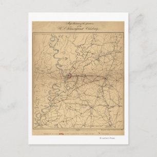 Siege of Vicksburg - Civil War Panoramic Map 2 Postcard